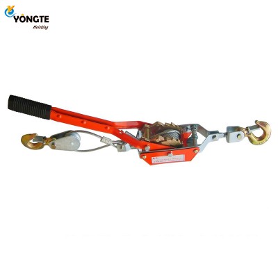 Two Gear And Hook 1t Red Ratchet Wire Rope Hand Puller