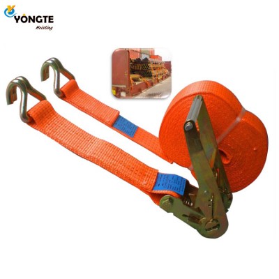 Polyester ratchet cars straps with double-J hook